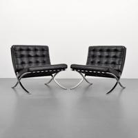 Mies van der Rohe Leather Barcelona Lounge Chairs, Knoll - Sold for $4,375 on 05-15-2021 (Lot 467).jpg